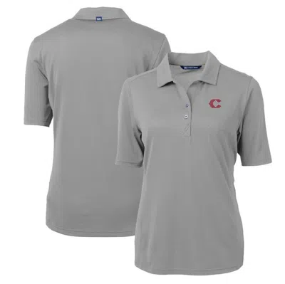 Cutter & Buck Gray Cincinnati Reds City Connect Virtue Eco Pique Recycled Polo