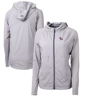Cutter & Buck Grey Clemson Tigers Adapt Eco Knit Hybrid Recycled Full-zip Hoodie