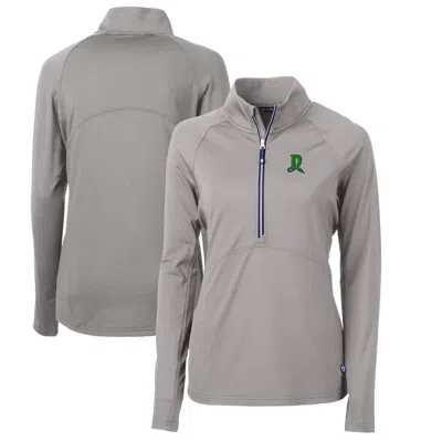 Cutter & Buck Grey Dayton Dragons Adapt Eco Knit Stretch Recycled Half-zip Top