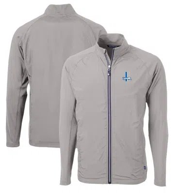 Cutter & Buck Gray Detroit Lions Adapt Eco Knit Hybrid Recycled Full-zip Throwback Jacket