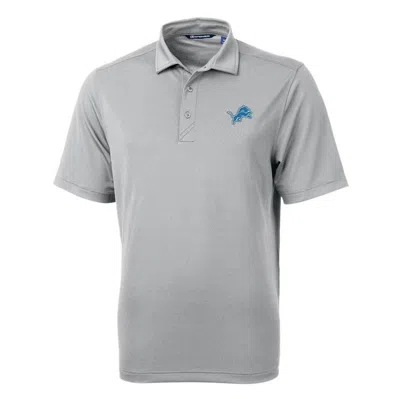 Cutter & Buck Gray Detroit Lions Big & Tall Virtue Eco Pique Recycled Polo