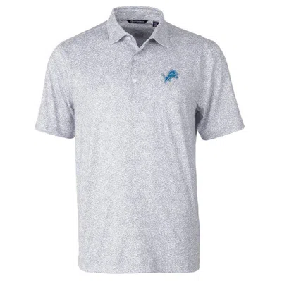 Cutter & Buck Gray Detroit Lions Pike Constellation Print Stretch Polo
