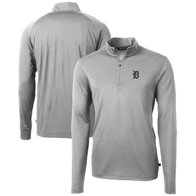 Cutter & Buck Gray Detroit Tigers Virtue Eco Pique Recycled Quarter-zip Pullover Top