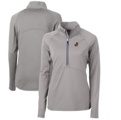 Cutter & Buck Gray Florida Gators Adapt Eco Knit Stretch Recycled Half-zip Pullover Top