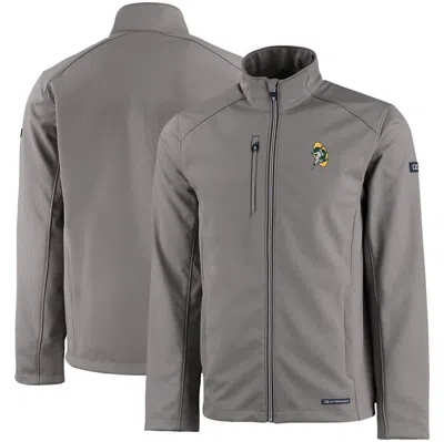 Cutter & Buck Gray Green Bay Packers Evoke Eco Softshell Recycled Full-zip Jacket