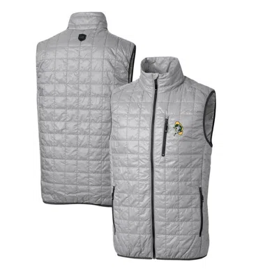 Cutter & Buck Gray Green Bay Packers Throwback Logo Rainier Primaloft Eco Insulated Full-zip Puffer