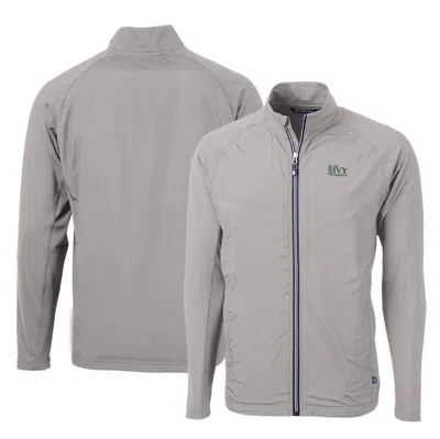 Cutter & Buck Gray Ivy League Adapt Eco Knit Hybrid Recycled Big & Tall Full-zip Jacket
