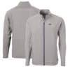 CUTTER & BUCK CUTTER & BUCK GRAY JACKSON STATE TIGERS BIG & TALL ADAPT ECO KNIT HYBRID RECYCLED FULL-ZIP JACKET