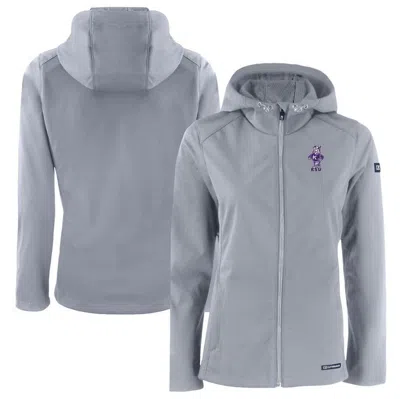 Cutter & Buck Gray Kansas State Wildcats Evoke Eco Softshell Recycled Full-zip Hooded Jacket