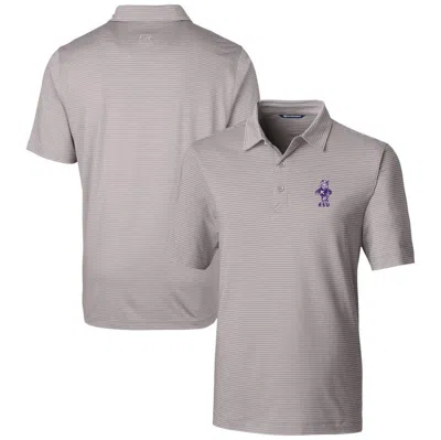 Cutter & Buck Gray Kansas State Wildcats Vault Forge Pencil Stripe Stretch Polo