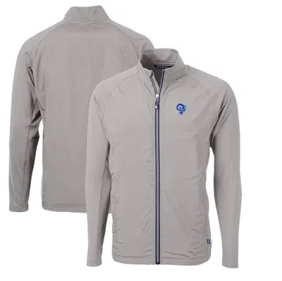 Cutter & Buck Gray Los Angeles Rams Adapt Eco Knit Hybrid Recycled Big & Tall Full-zip Throwback Jac