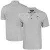 CUTTER & BUCK CUTTER & BUCK GRAY MIAMI DOLPHINS  PIKE ECO TONAL GEO PRINT STRETCH RECYCLED POLO