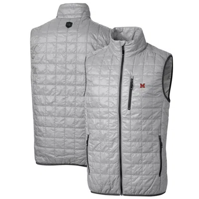 Cutter & Buck Gray Miami University Redhawks Big & Tall Rainier Primaloft Eco Full-zip Puffer Vest