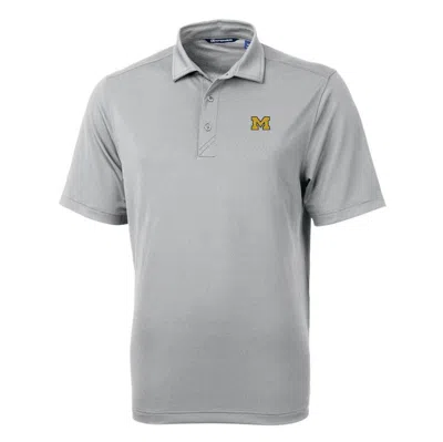 Cutter & Buck Grey Michigan Wolverines Big & Tall Virtue Eco Pique Recycled Polo