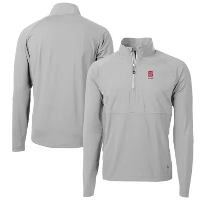 Cutter & Buck Gray Nc State Wolfpack  Adapt Eco Knit Hybrid Recycled Quarter-zip Pullover Top