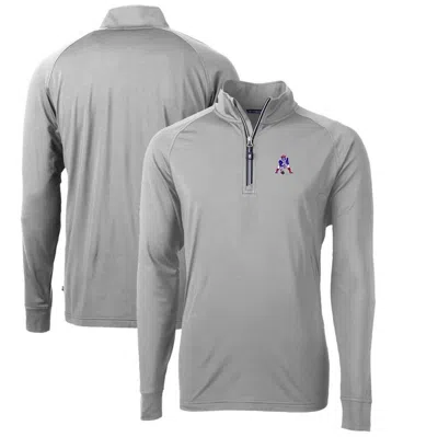 Cutter & Buck Gray New England Patriots Adapt Eco Knit Stretch Recycled Big & Tall Quarter-zip Throw