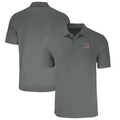 Cutter & Buck Gray Ohio State Buckeyes Primary Logo Big & Tall Forge Eco Stretch Recycled Polo