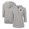 CUTTER & BUCK CUTTER & BUCK  GRAY ROCHESTER RED WINGS VIRTUE ECO PIQUE RECYCLED 3/4-SLEEVE HALF-ZIP PULLOVER HOODI