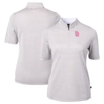 Cutter & Buck Gray San Diego Padres City Connect Virtue Eco Pique Stripe Recycled Top