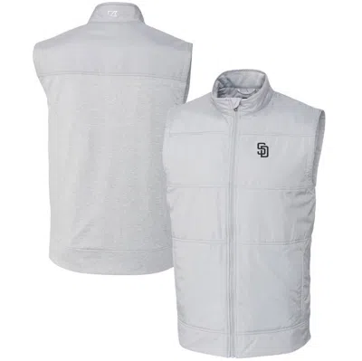 Cutter & Buck Gray San Diego Padres Stealth Hybrid Quilted Windbreaker Full-zip Vest