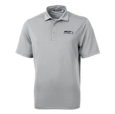 Cutter & Buck Grey Seattle Seahawks Big & Tall Virtue Eco Pique Recycled Polo