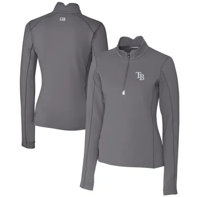 Cutter & Buck Gray Tampa Bay Rays Drytec Traverse Stretch Quarter-zip Pullover Top