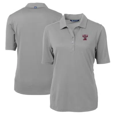 Cutter & Buck Gray Texas A&m Aggies Vault Drytec Virtue Eco Pique Recycled Polo