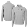 CUTTER & BUCK CUTTER & BUCK GRAY TEXAS RANGERS CITY CONNECT ADAPT ECO KNIT HYBRID RECYCLED QUARTER-ZIP PULLOVER TO