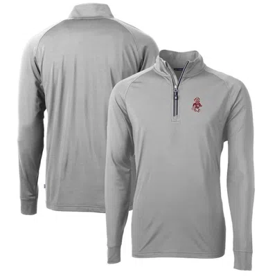 Cutter & Buck Gray Washington State Cougars Adapt Eco Knit Stretch Recycled Big & Tall Quarter-zip P