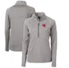 CUTTER & BUCK CUTTER & BUCK GRAY WESTERN KENTUCKY HILLTOPPERS ADAPT ECO KNIT STRETCH RECYCLED HALF-ZIP PULLOVER TO