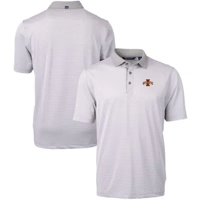 Cutter & Buck Gray/white Iowa State Cyclones Big & Tall Virtue Eco Pique Micro Stripe Recycled Polo