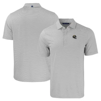 Cutter & Buck Gray/white Jacksonville Jaguars Helmet Forge Eco Double Stripe Stretch Recycled Polo