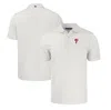 CUTTER & BUCK CUTTER & BUCK GRAY/WHITE PHILADELPHIA PHILLIES PIKE ECO SYMMETRY PRINT STRETCH RECYCLED POLO