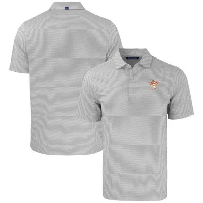 Cutter & Buck Gray/white Texas Longhorns Forge Eco Double Stripe Stretch Recycled Tri-blend Polo