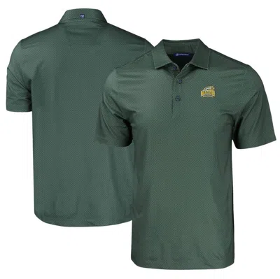 Cutter & Buck Green George Mason Patriots Pike Eco Tonal Geo Print Stretch Recycled Polo In Burgundy