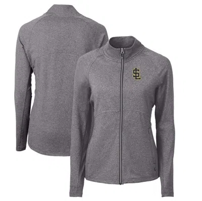 Cutter & Buck Heather Black Salt Lake Bees Adapt Eco Knit Heather Recycled Full-zip Jacket