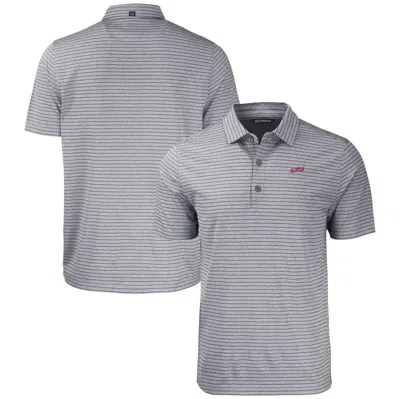 Cutter & Buck Heather Black Smu Mustangs Vault Forge Eco Heathered Stripe Stretch Recycled Polo