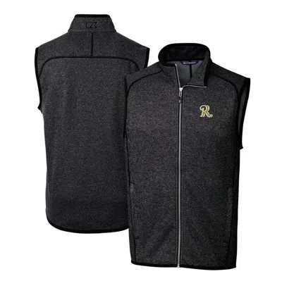 Cutter & Buck Heather Charcoal Frisco Roughriders Mainsail Sweater-knit Full-zip Vest