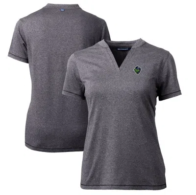 Cutter & Buck Heather Charcoal Hillsboro Hops Forge Drytec Heathered Stretch Blade Top In Gray
