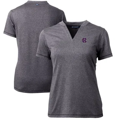 Cutter & Buck Heather Charcoal Holy Cross Crusaders Forge Blade V-neck Top