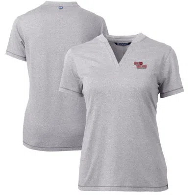 Cutter & Buck Heather Gray Arkansas State Red Wolves Forge Blade V-neck Top