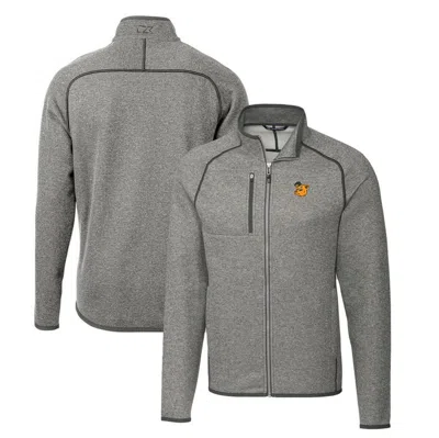 Cutter & Buck Heather Gray Baylor Bears Mainsail Sweater-knit Full-zip Jacket