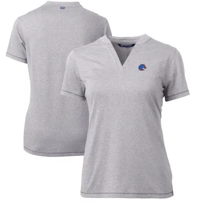 Cutter & Buck Heather Gray Boise State Broncos Forge Blade V-neck Top