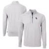 CUTTER & BUCK CUTTER & BUCK HEATHER GRAY COLORADO ROCKIES ADAPT ECO KNIT STRETCH RECYCLED QUARTER-ZIP PULLOVER TOP