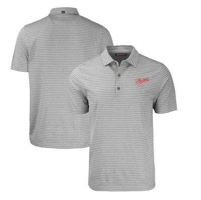 Cutter & Buck Heather Gray Dayton Flyers Big & Tall Forge Eco Stripe Stretch Recycled Polo