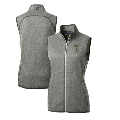 Cutter & Buck Heather Gray Georgia Tech Yellow Jackets Mainsail Basic Sweater-knit Full-zip Vest