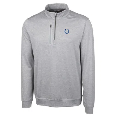 Cutter & Buck Heather Gray Indianapolis Colts Big & Tall Stealth Quarter-zip Pullover Jacket