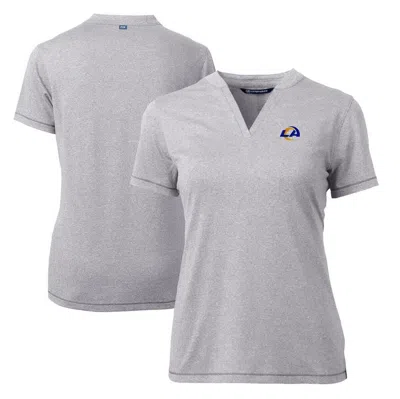 Cutter & Buck Heather Gray Los Angeles Rams Forge Stretch Blade Polo
