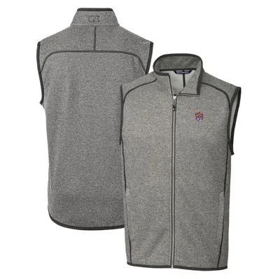 Cutter & Buck Heather Gray Lsu Tigers Mainsail Sweater-knit Full-zip Vest