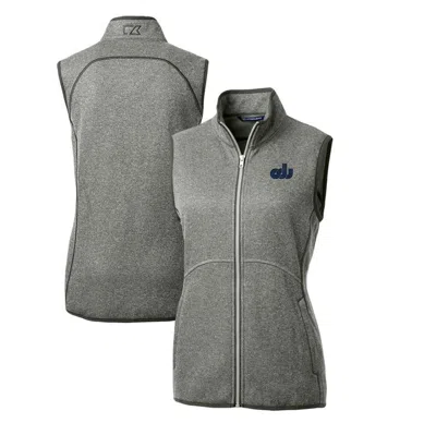 Cutter & Buck Heather Gray Old Dominion Monarchs Mainsail Basic Sweater-knit Full-zip Vest